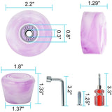 8 Pack 32 x 58mm, 82A Quad Roller Skate Wheels with Bearing Installed and 2 Toe Stoppers for Double Row Skating