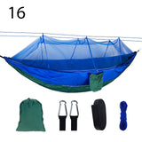 2 Person Portable Outdoor Camping Hammock with Mosquito Net High Strength Parachute Fabric Hanging Bed Hunting Sleeping Swing