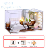 New Year Christmas Gifts Doll House DIY Miniature Dollhouse Toy Furnitures CasaDolls Houses Toys For Childred Birthday GiftsZ007