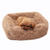 Square Dog Bed House Soft Long Plush Cat Mat Square Cat Bed House Cats Dog Mat Winter Pet Cushion Portable For Pets Cats Basket