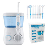 Nicefeel Oral Irrigator Water Flosser Dental Jet Teeth Cleaner Hydro Jet With 600ml Water Tank &amp; 7 Nozzle and 1 Toothbrush