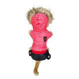 Winter Warm Pet Dog Hoodies Jumpsuit Thickening Cotton Dog Coat Pants Set Warm for Puppy Dog Cat Size (red, Dot Pattern
