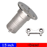 316 Stainless Steel Fuel Water Waste Diesel Gas Key Cap Filler Marine Boat Hardware Deck Filler for Vans Boat Yacht