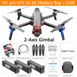 2021 New M1 pro drone HD mechanical 2-Axis gimbal camera 4K HD Camera 1.6KM control distance 5G wifi gps system supports TF card