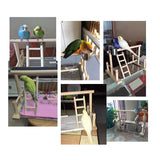 Parrot Playstands with Cup Toys Tray Bird Swing Climbing Hanging Ladder Bridge Wood Cockatiel Playground Bird Perches 53x23x36Cm
