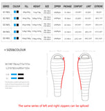 95% White Goose Down Mummy Camping Sleeping Bag Cold Winter Ultralight Baffle Design Camping Splicing