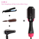 3-in-1 Hair Dryer and Styler Volumizer Brush Hot Air Brush Hair Straightener Brush Straightening Curling Woman Dryer Brush