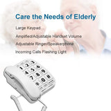 KerLiTar P11W Big Button Corded Phone for Elderly Amplified Speakerphone for Hearing Impaired Seniors Home Desktop/Wall Phone