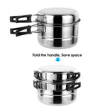 Portable Outdoor Camping Picnic Travel Cooking Pot Frying Pan Cookware Lunch Box
