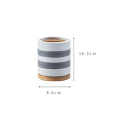 Light Luxury Bathroom Decoration Accessories Ceramic Striped Toothbrush Cup Lotion Bottle Soap Dish Household Bathroom Supplies