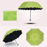 Folding Umbrella Bloom Flower in Rain Water Windproof Sunshade for Outdoor Sports Anti-UV Parasol NIN668