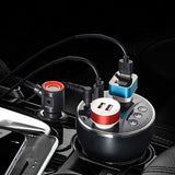 Car Charger Display Voltage 2 USB Car -DC Power Adapter Plug Cup Cigarette Lighter Splitter For Car Hands Free MP3 Player