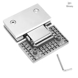 304/201 Stainless Steel Bathroom Clip Shower Room Glass Door Hinge 180 Degree Frameless Clamp Flat Fixtures Hardware ACCESSORI
