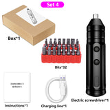Multi-functional Electric Screwdriver Set Hand Drill Easy Carry Cordless Household Rechargeable Lightweight Gadgets Power Tools
