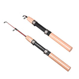 62cm Ice Fishing Rod Portable Carbon Wooden Handle River Shrimp Carp Fishing Pole Winter Fish Tackle Pesca for Dropshipping