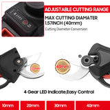 21V Brushless Cordless Electric Pruning Shears Rechargeable 2.0A Lithium Battery Powered Tree Branch Pruner Garden Clippers
