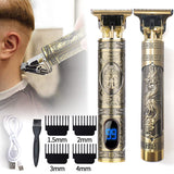 Rechargeable T9 Hair Clipper Professional Baldheaded Electric hair Cordless Shaver Trimmer Men Barber Hair Cutting Machine