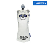 Golf Headcover For Driver Fairway Hybrid PU Leather Waterproof Tiger Golf Wood Cover Soft Durable Golf Club Covers Number Tag