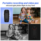 K36 Recording Camera 1080P  Wearable IR-Cut Night Vision Infrared Lamp Action Cam Support TF Card 1500mAh Battery Video Recorder