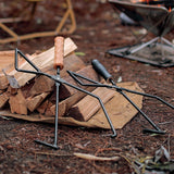 Iron Charcoal Tongs Outdoor Camping Bonfire BBQ Firewood Clip Tool Stovse Fire Charcoal Tongs Wood Handle Firewood Clamp 2023