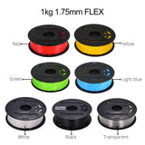 1KG/ Spool 1.75mm Flexible TPU Filament Printing Material Supplies White, Black, Transparent for 3D Printer Drawing Pens