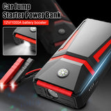 Car jump starter 1000A Battery Starter with LED Light and Safety Hammer 30000mAh Portable Power Bank Starting Device For car