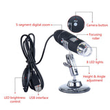 1600X USB Digital Microscope Camera Endoscope 8LED Magnifier with Hold Stand 28TC