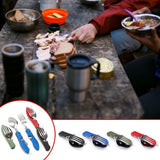 Outdoor Tableware Portable Stainless Steel Cutlery Fork Spoon Picnic Travel Tableware For Camping Equipment Cooking supplies