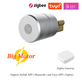 Tuya Zigbee Optional Smart Remote Control Automatic EU Cylinder Lock Airbnk M501 Big Motor Power Fingerprint Password Lock