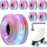 8 Pack 82A Roller Skate Wheels 32Mm X 58Mm, Outdoor/Indoor Quad Roller Skate Wheels With ABEC-9 Bearing