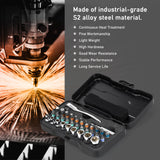 RS2 33-In-1 Ratchet Sleeve Set Screwdriver Ratchet Wrench Sleeve Screwdriver Bits Set Magnetic Bits Household Repair Tools Set