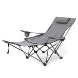 Fishing Chair Camp Chair Folding Beach Picnics Camping Chair Portable Adjustable Reclining Bed Nap Chair with Removable Footrest