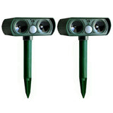 2PCS Solar Repellent Cat Repeller Scarer Dual Ultra Deterrent Garden Animal Chaser