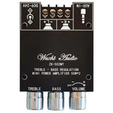 ZK-502MT 2.0-Channel BT AUX Digit Audio Power Amplifier Module High Power Sound Amp Support Treble Bass and Volumes Adjustment
