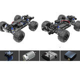 Remote Control Car 2.4GHz RC Car All-Terrain 38Km/h 1:16 Off-Road Monster Truck Toy with Battery 390 motor for Boys Kids Gift
