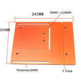 Woodworking Circular Saw Clearance Insert Cover Plate Mini Table Saw Flip Board with Miter Gauge Guide Set Workbench DIY Tools