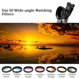 2022. 12 In 1 Mobile Phone Lens Filter Set 0.45x Wide-angle 15x Macro 37mm Starlight Dimming Cpl Gradient Filter