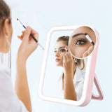 LED Makeup Mirror Illuminated Flexible Cosmetic Table Mirror with Adjustable Light Contact Screen Foldable Portable