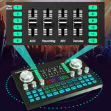 Professional Audio Mixer Adjust Stereo Sound Card Board Audio Mixing Console Compatible with 500+APP Android Win10,Win7