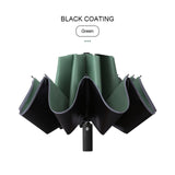 10k Umbrella Female Rainproof Windproof Reflective Umbrella Rain Women Anti-UV Umbrellas Pink Three Folding Automatic Umbrellas