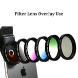 2022. 12 In 1 Mobile Phone Lens Filter Set 0.45x Wide-angle 15x Macro 37mm Starlight Dimming Cpl Gradient Filter