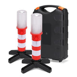 2PC LED Traffic Light Magnetic Flashlight Emergency Baton Car Warning Light Road Security Flashing Strobe Lamp With Storage Case
