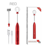 Electric Mixers Handheld Milk Foame Maker with 2 Stainless Steel Whisks 3-Speed Mini Stirrer for Coffee Latte Cappuccino Egg Mix