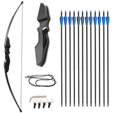 30/40lbs Straight wooden Bow 12pcs Mixed Carbon Arrows Taken Down Bow Hunting Long bow Sport Shooting Practice Archery Bow