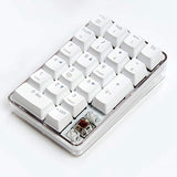 Mechanical Numeric Keypad GATERON Brown Switch Wired Gaming Keypad Crystal Case White Backlit 21 Keys Mini Numpad Keypad