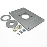 Router Table Insert Plate W/Level-Loc Rings and Router Template Bushing Guides - Aluminum Router Table Saw Insert Plate Kit