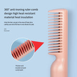 USB Rechargeable Hair Straightening Comb Mini Travel Curling Straight Dual-use Wireless Hair Straightener Brush Fast Heating