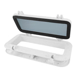 Boat Rectangular Porthole  Window Port Holewith White ABS Tempered Glass - White