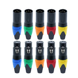 10PCS 3 Pin XLR Female Jack + 10Pcs Male Plug Professional 3 Pole XLR Socket Plug Microphone Connector