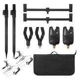 Fishing Bite Alarm Set with Swinger Fishing Rod Rest Fishing Pole Holder Bite Alarm Bar Storage Bag